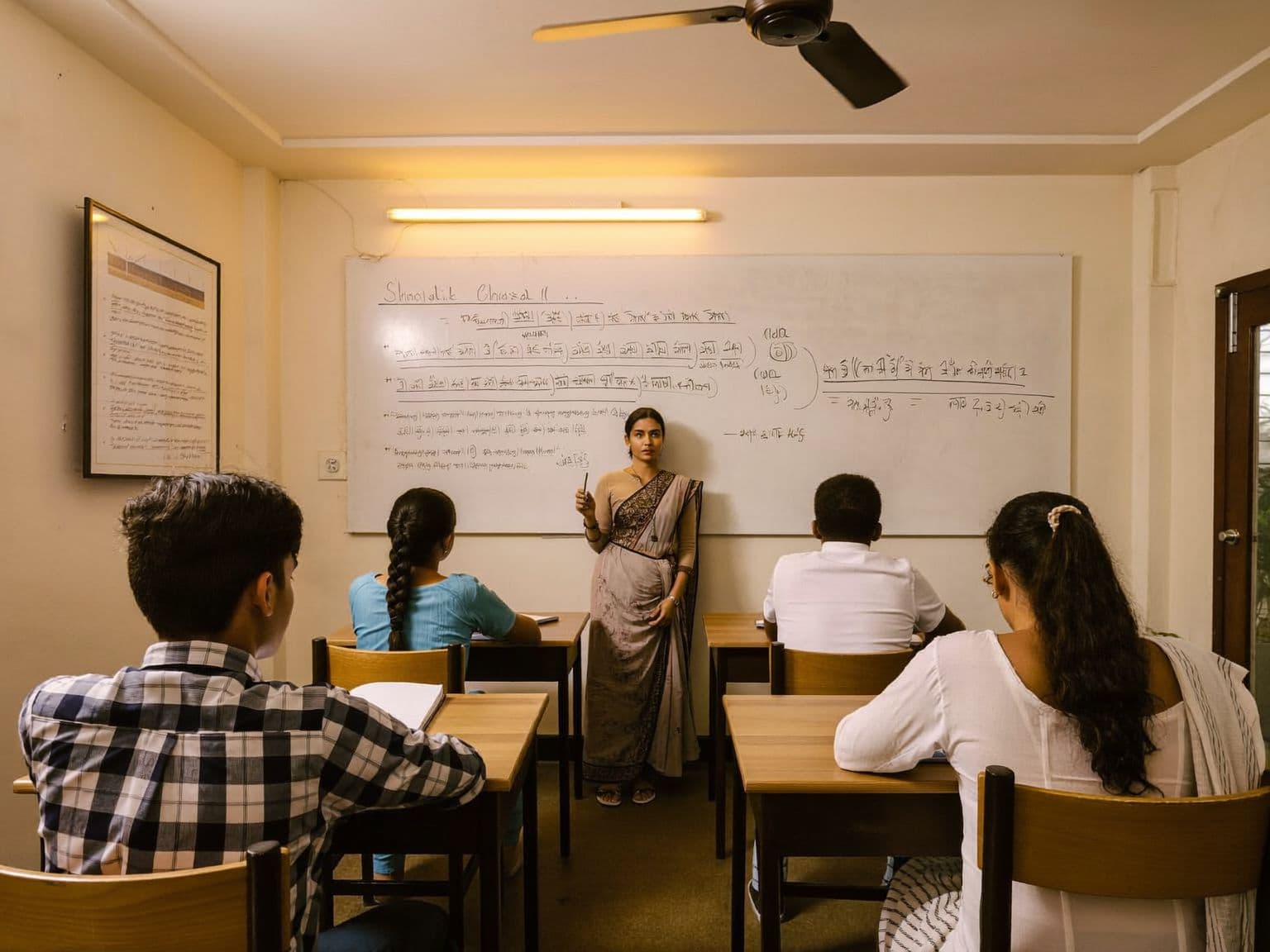 An evening batch at a coaching centre