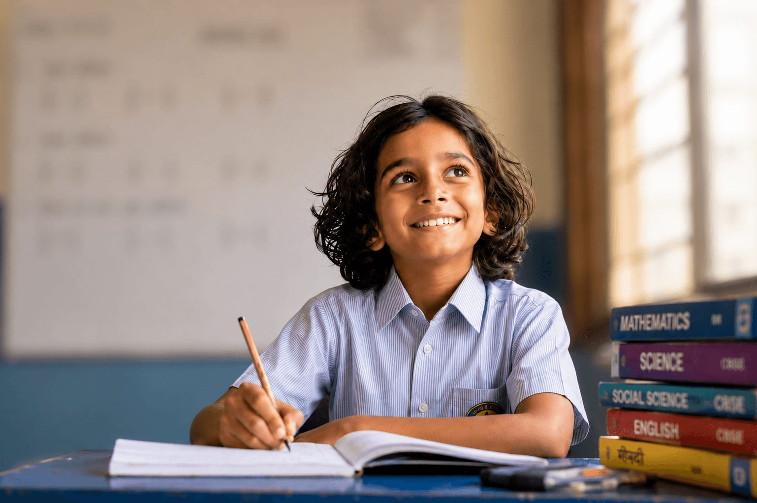A student smiling as a concept finally makes sense